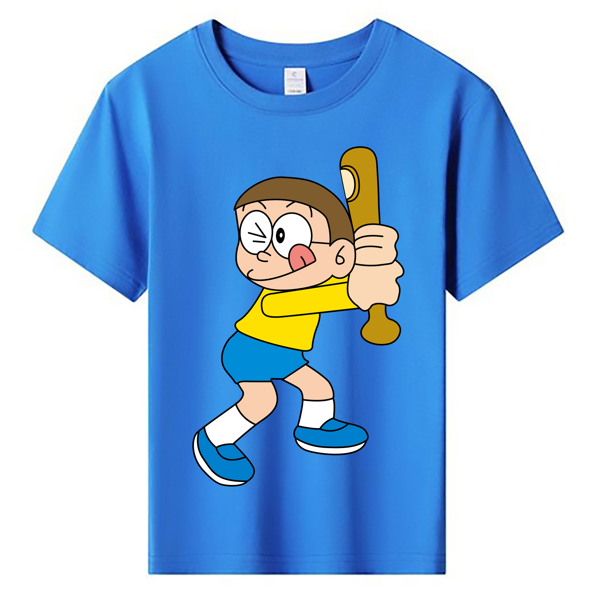（画像用） ドラえもん 野比 のび太 Doraemon Nobita Nobi 綿100％キッズTシャツ（フロントプリント）